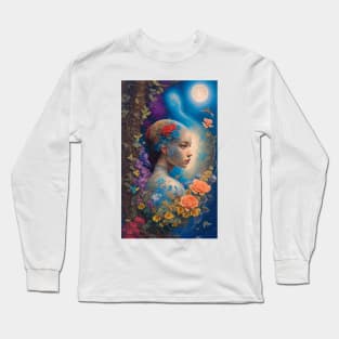 Enigma Moon Floral Girl Long Sleeve T-Shirt